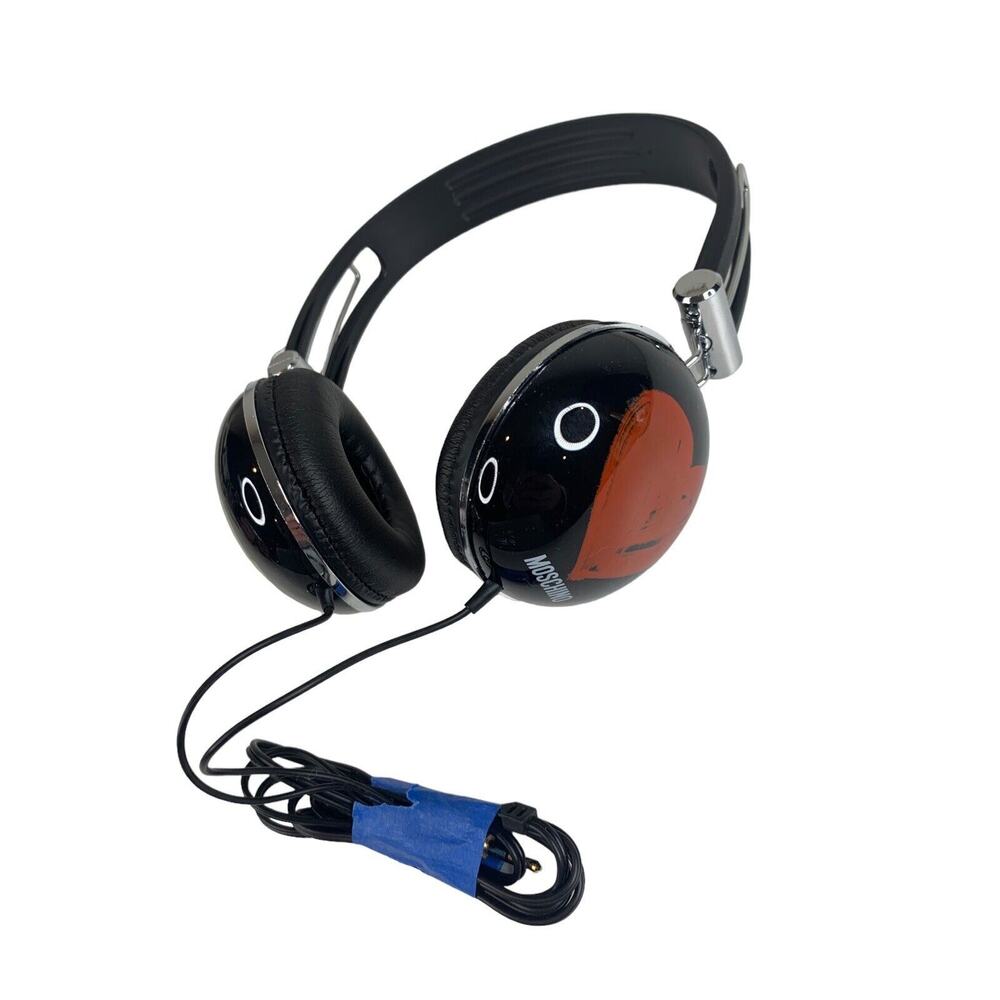 Moschino Vintage 90s Headphones Heart Peace Sign Tested